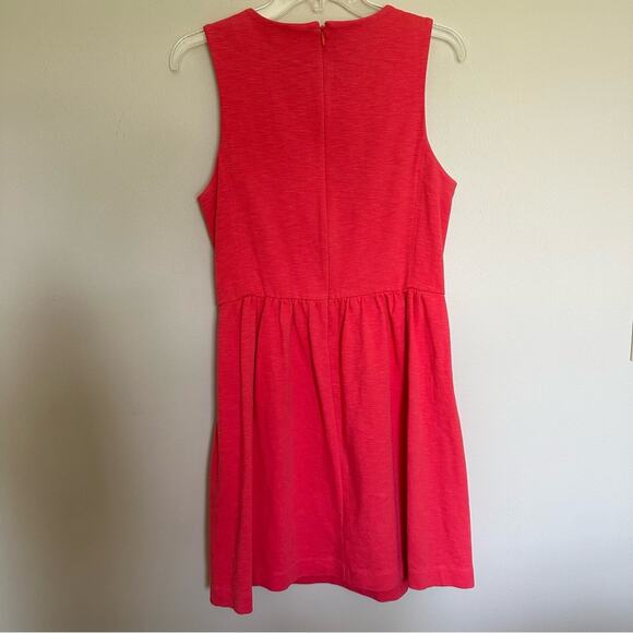 J. Crew Daybreak Fit and Flare Dress Sleeveless Coral Orange Women's M Preppy - Picture 3 of 10